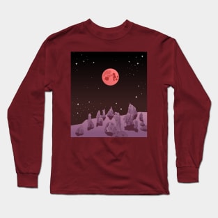 Space view of the red moon Long Sleeve T-Shirt